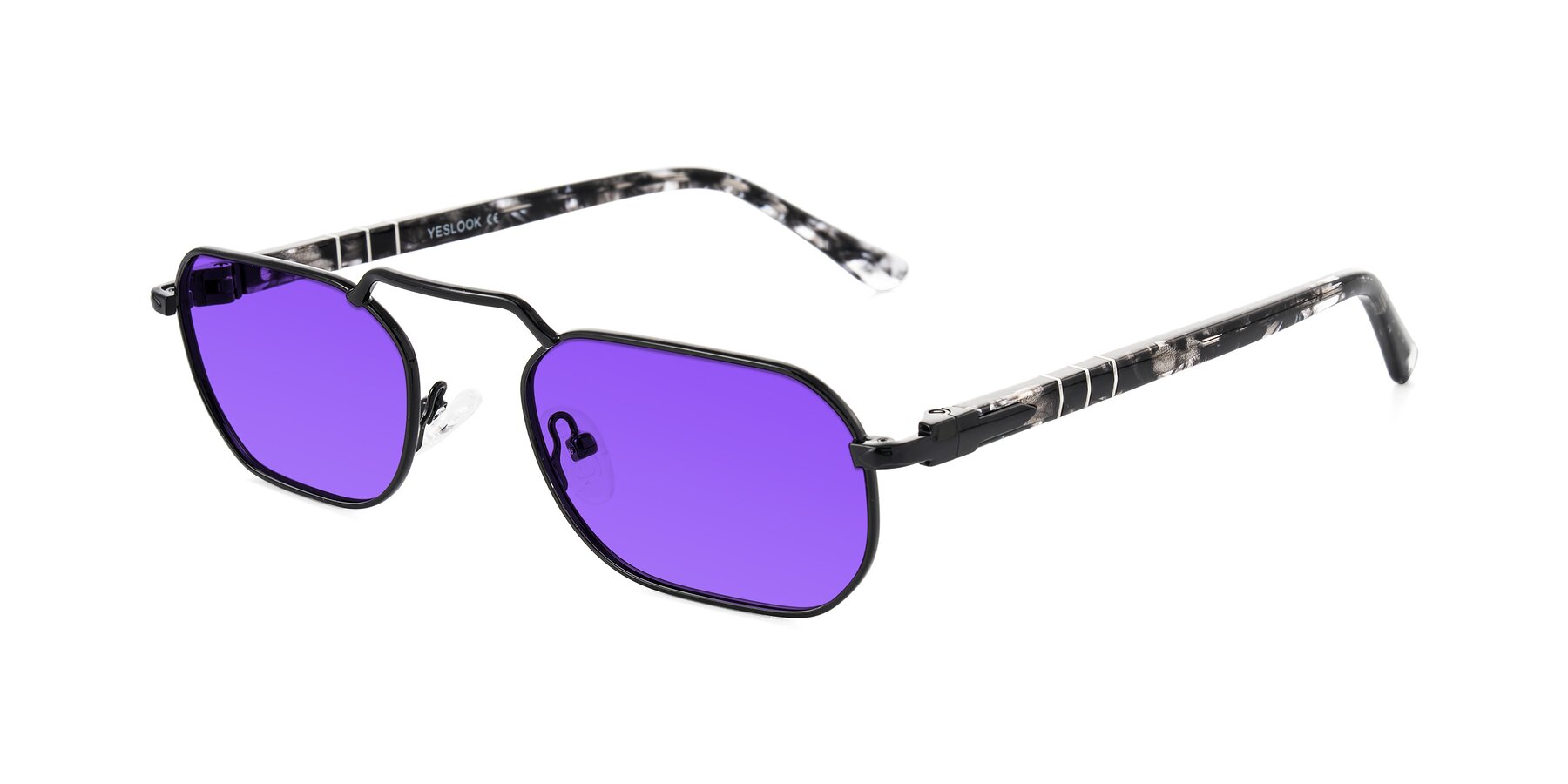 Angle of Shekh in Black with Purple Tinted Lenses
