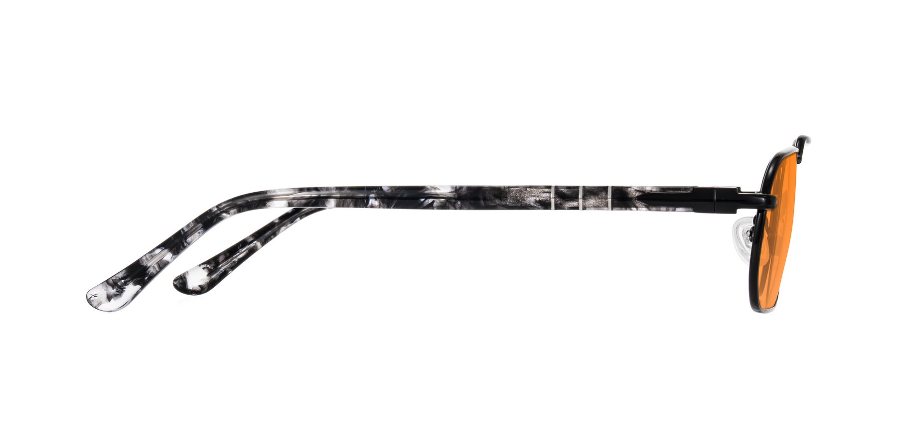 Side of Shekh in Black with Orange Tinted Lenses