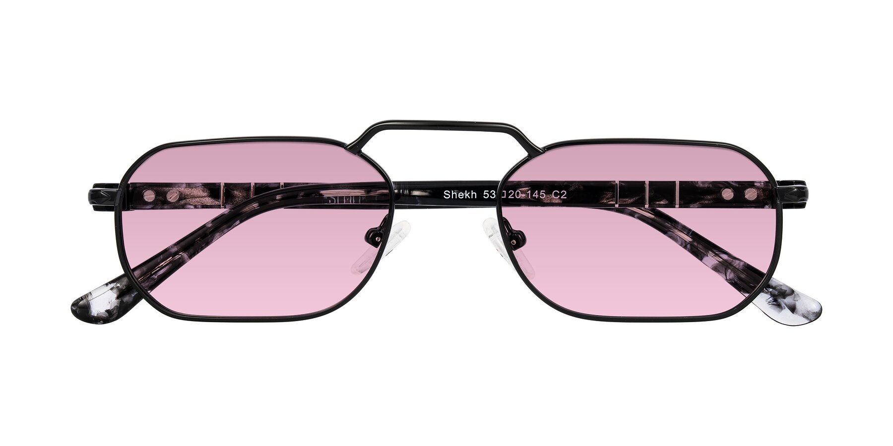 Folded Front of Shekh in Black with Light Wine Tinted Lenses