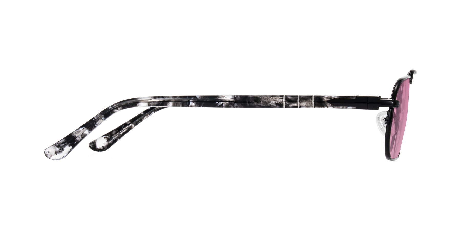 Side of Shekh in Black with Medium Wine Tinted Lenses