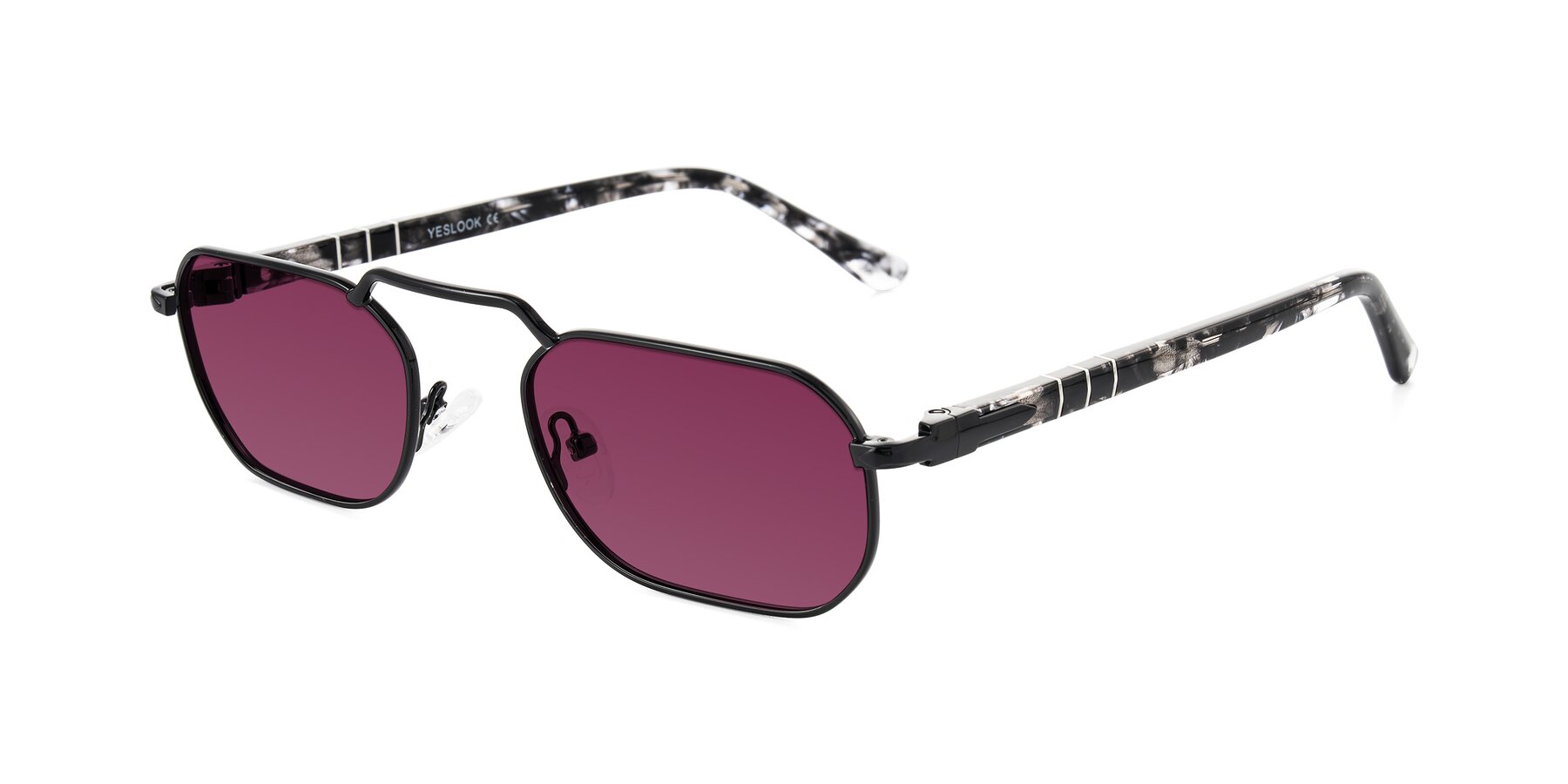 Angle of Shekh in Black with Wine Tinted Lenses