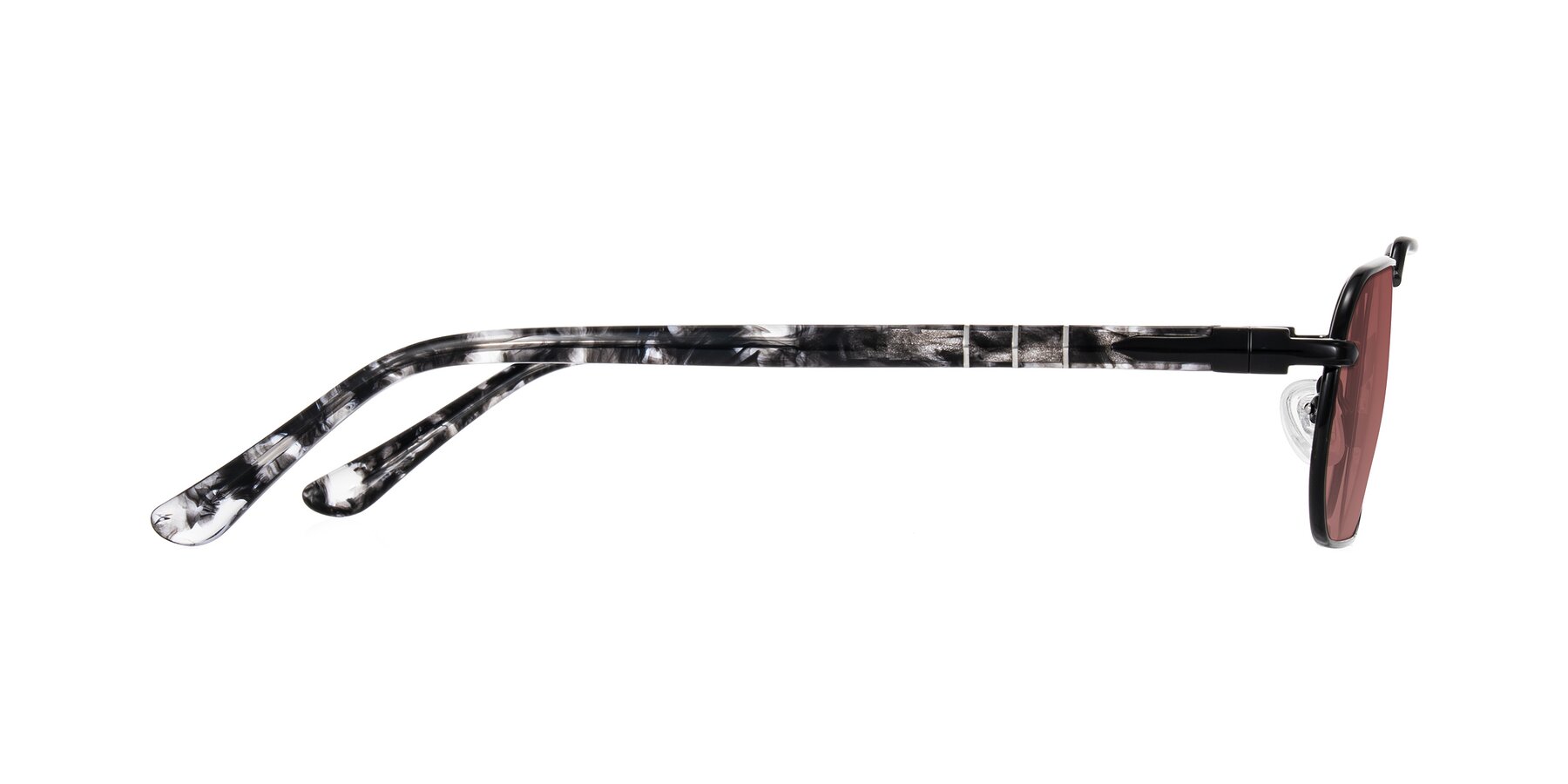 Side of Shekh in Black with Garnet Tinted Lenses