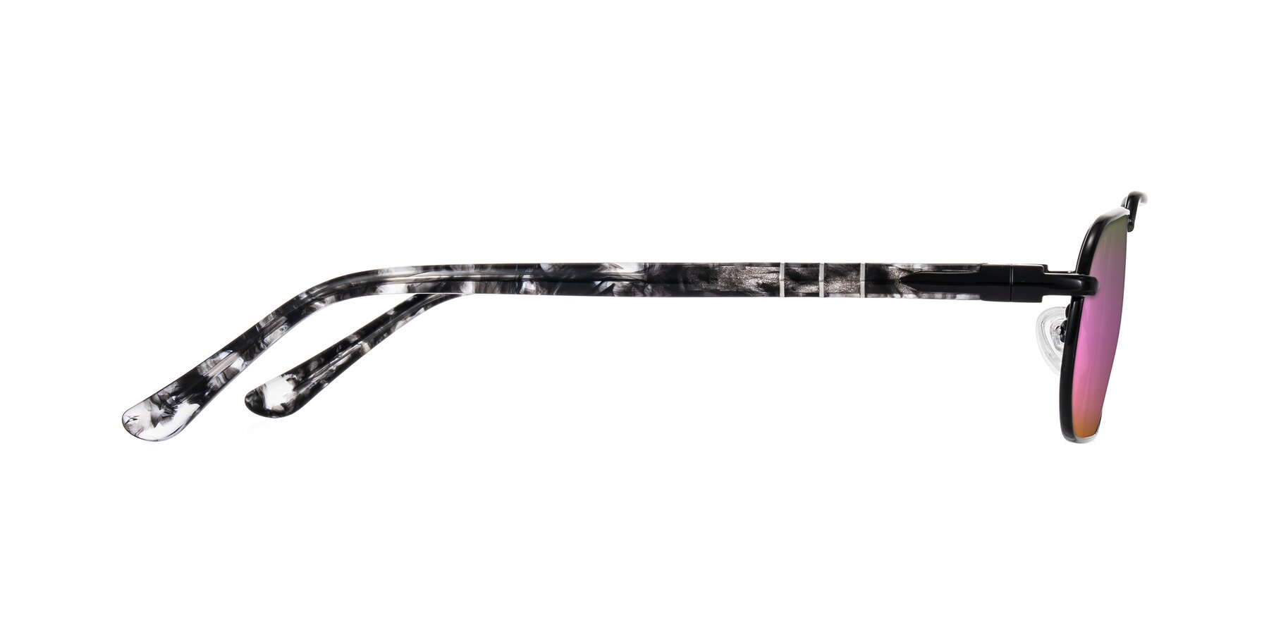 Side of Shekh in Black with Pink Mirrored Lenses