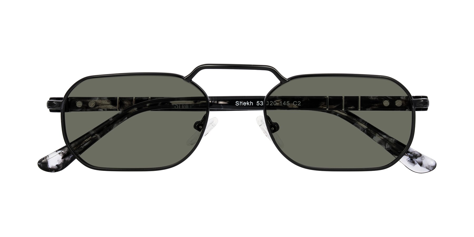 Folded Front of Shekh in Black with Gray Polarized Lenses