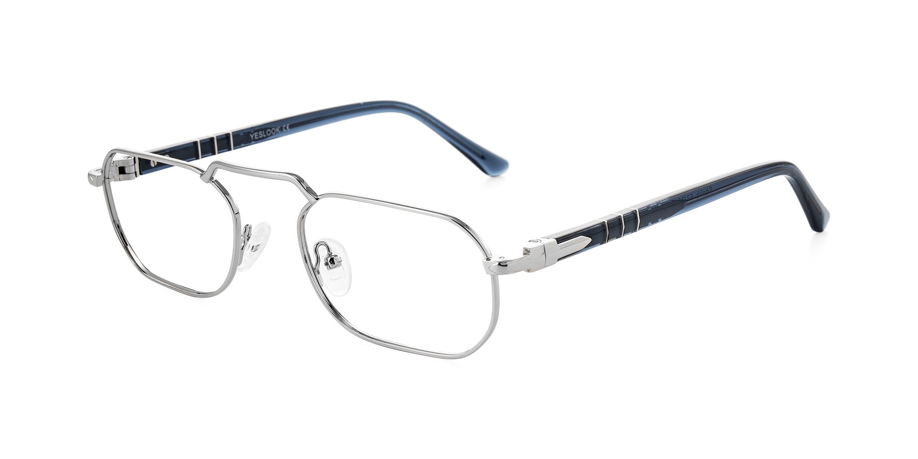 Angle of Shekh in Silver with Clear Eyeglass Lenses