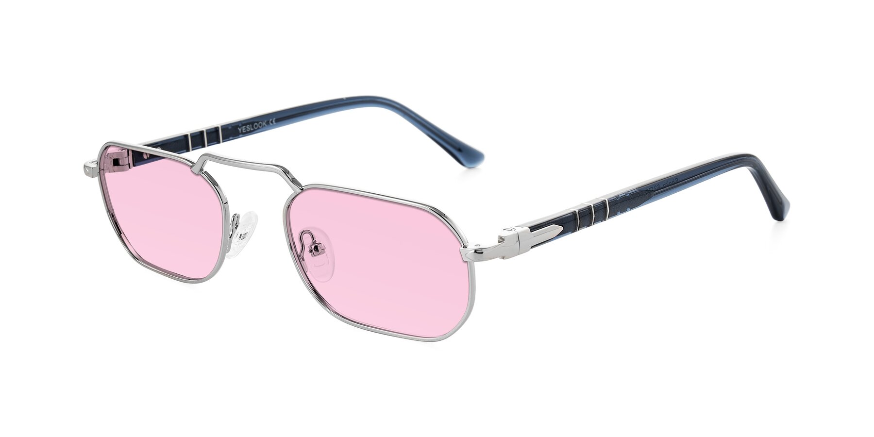 Angle of Shekh in Silver with Light Pink Tinted Lenses