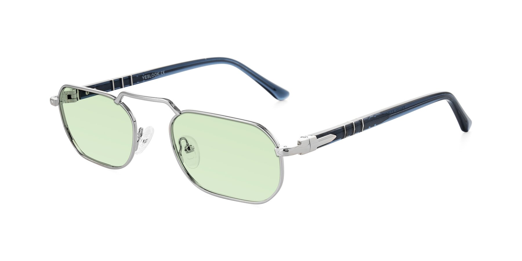 Angle of Shekh in Silver with Light Green Tinted Lenses