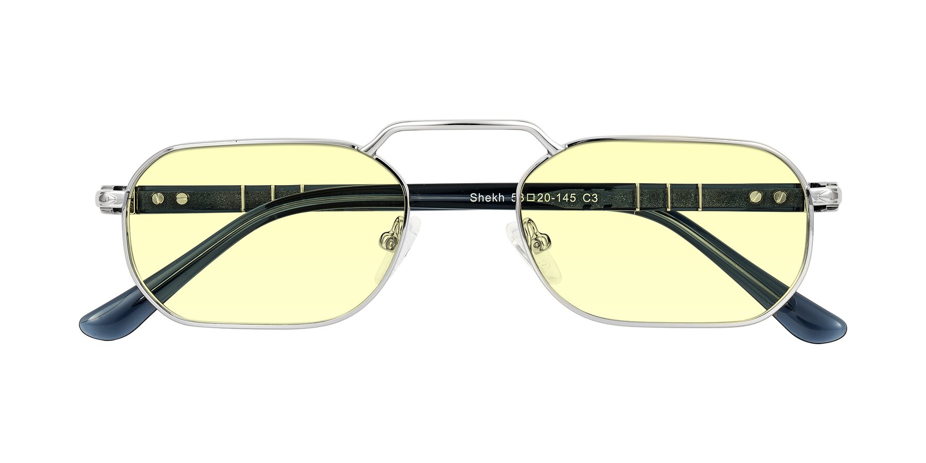 Folded Front of Shekh in Silver with Light Yellow Tinted Lenses