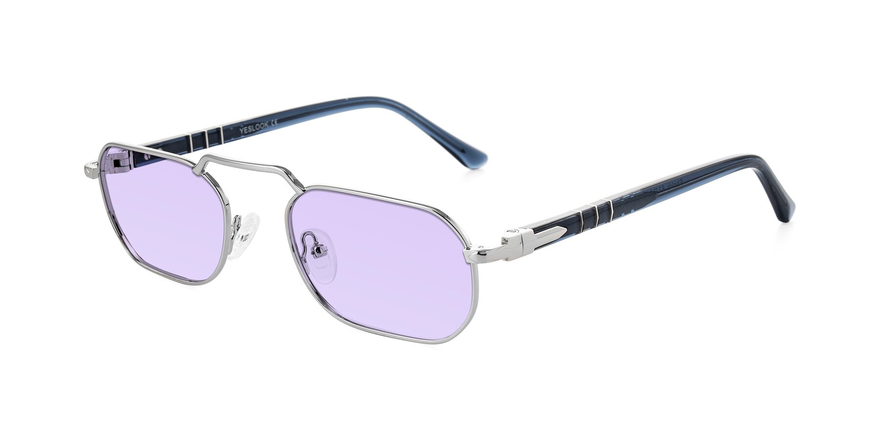 Angle of Shekh in Silver with Light Purple Tinted Lenses