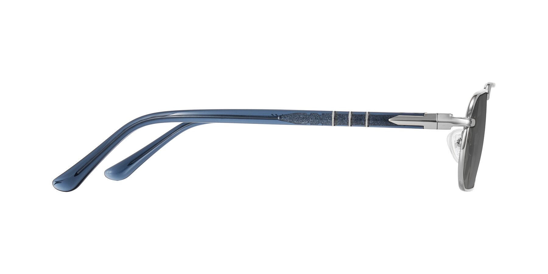 Side of Shekh in Silver with Medium Gray Tinted Lenses