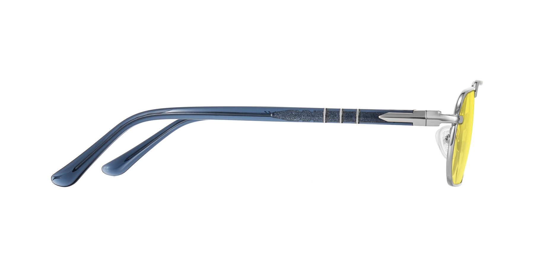 Side of Shekh in Silver with Medium Yellow Tinted Lenses