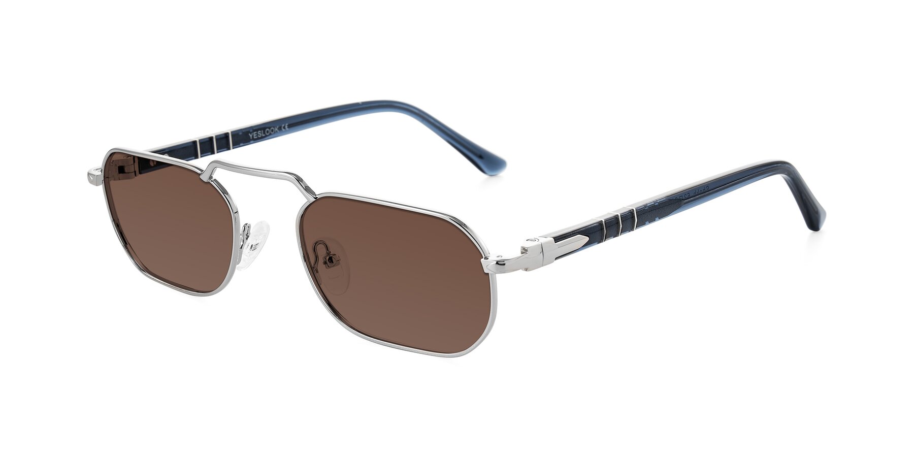 Angle of Shekh in Silver with Brown Tinted Lenses
