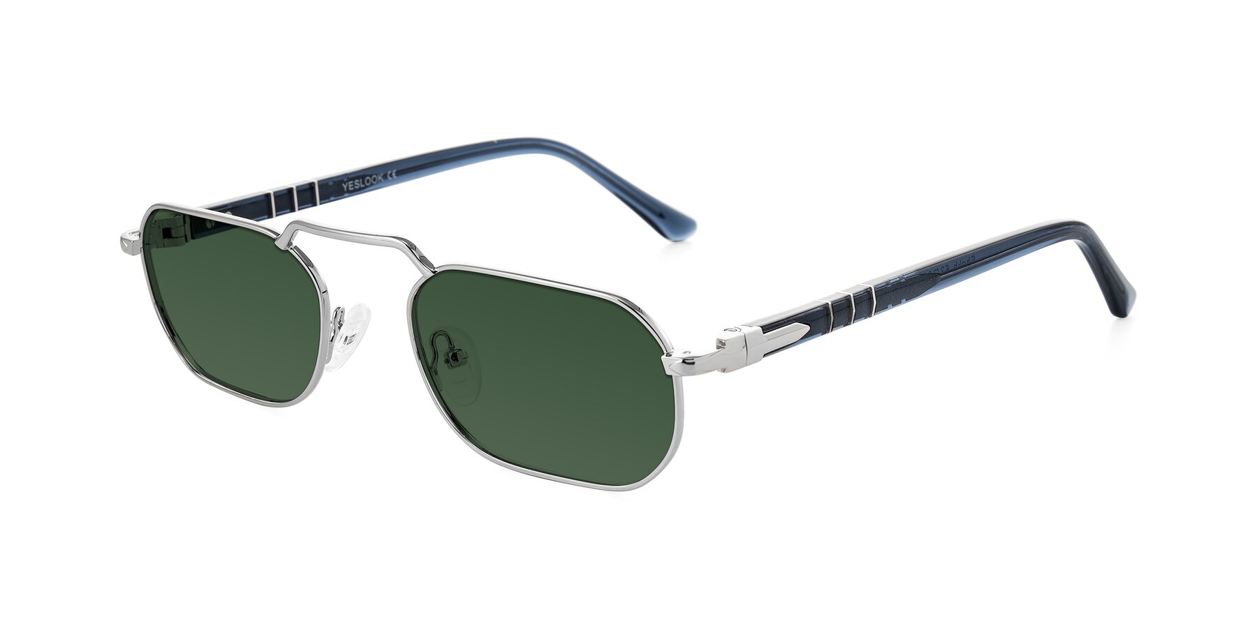 Angle of Shekh in Silver with Green Tinted Lenses