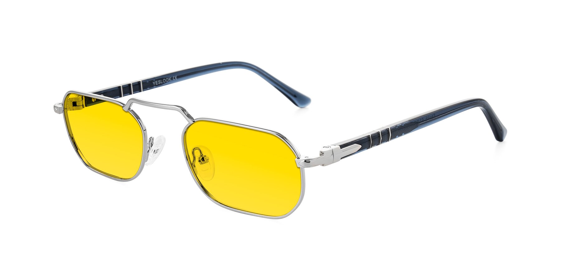 Angle of Shekh in Silver with Yellow Tinted Lenses
