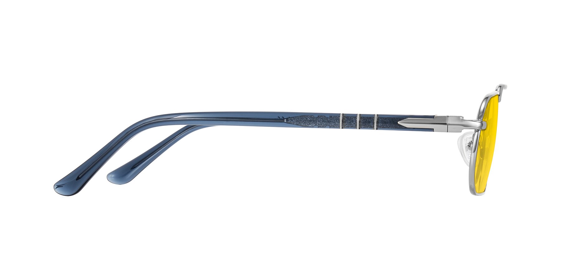 Side of Shekh in Silver with Yellow Tinted Lenses