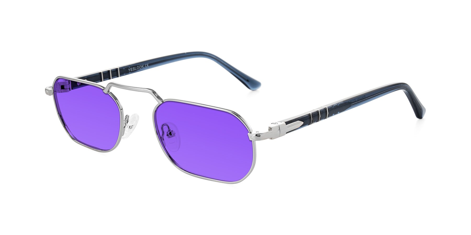 Angle of Shekh in Silver with Purple Tinted Lenses