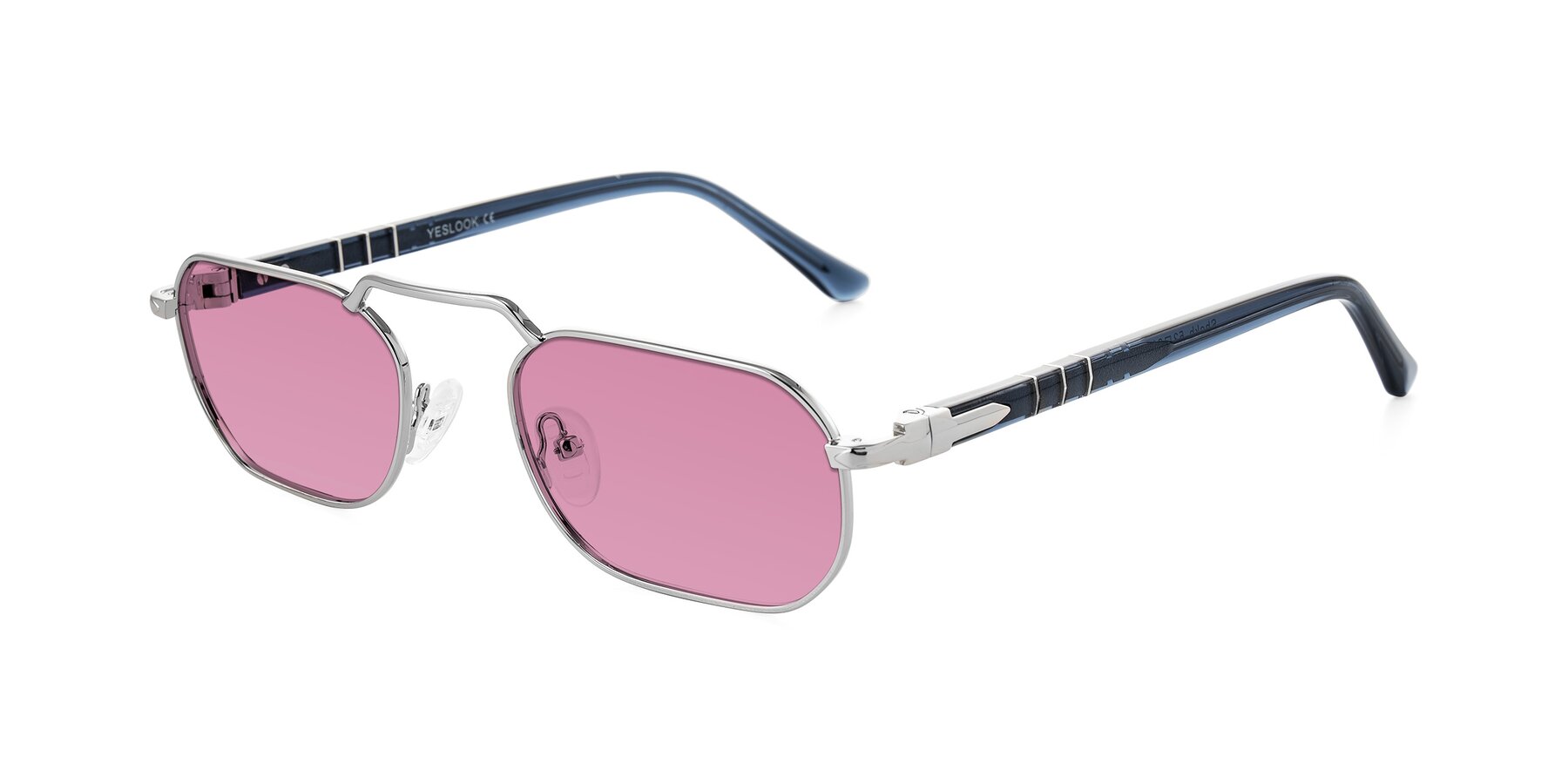 Angle of Shekh in Silver with Medium Wine Tinted Lenses