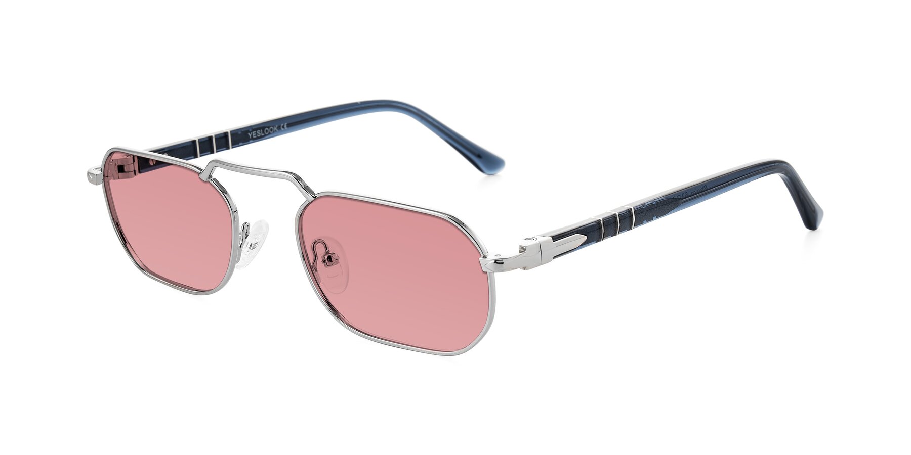 Angle of Shekh in Silver with Medium Garnet Tinted Lenses