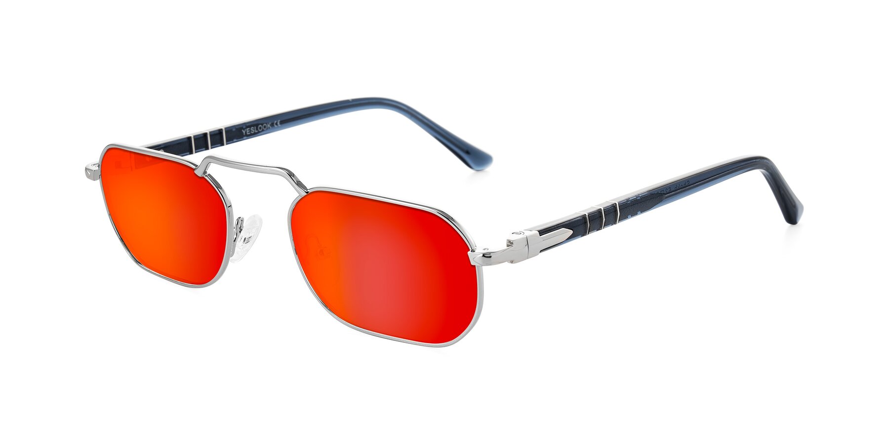 Angle of Shekh in Silver with Red Gold Mirrored Lenses