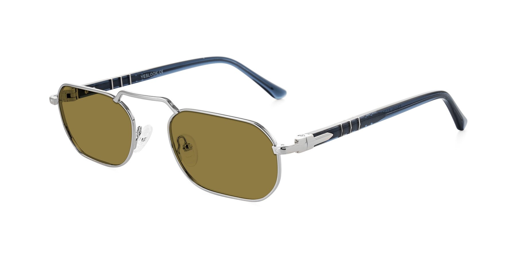 Angle of Shekh in Silver with Brown Polarized Lenses
