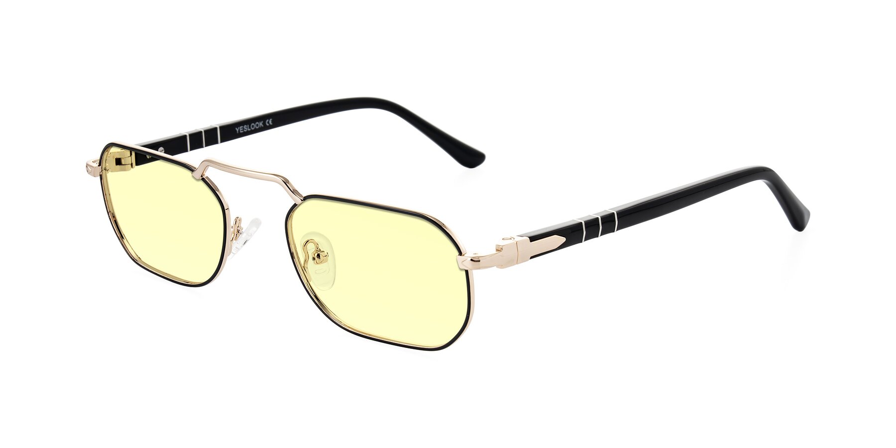 Angle of Shekh in Black/Gold with Light Yellow Tinted Lenses