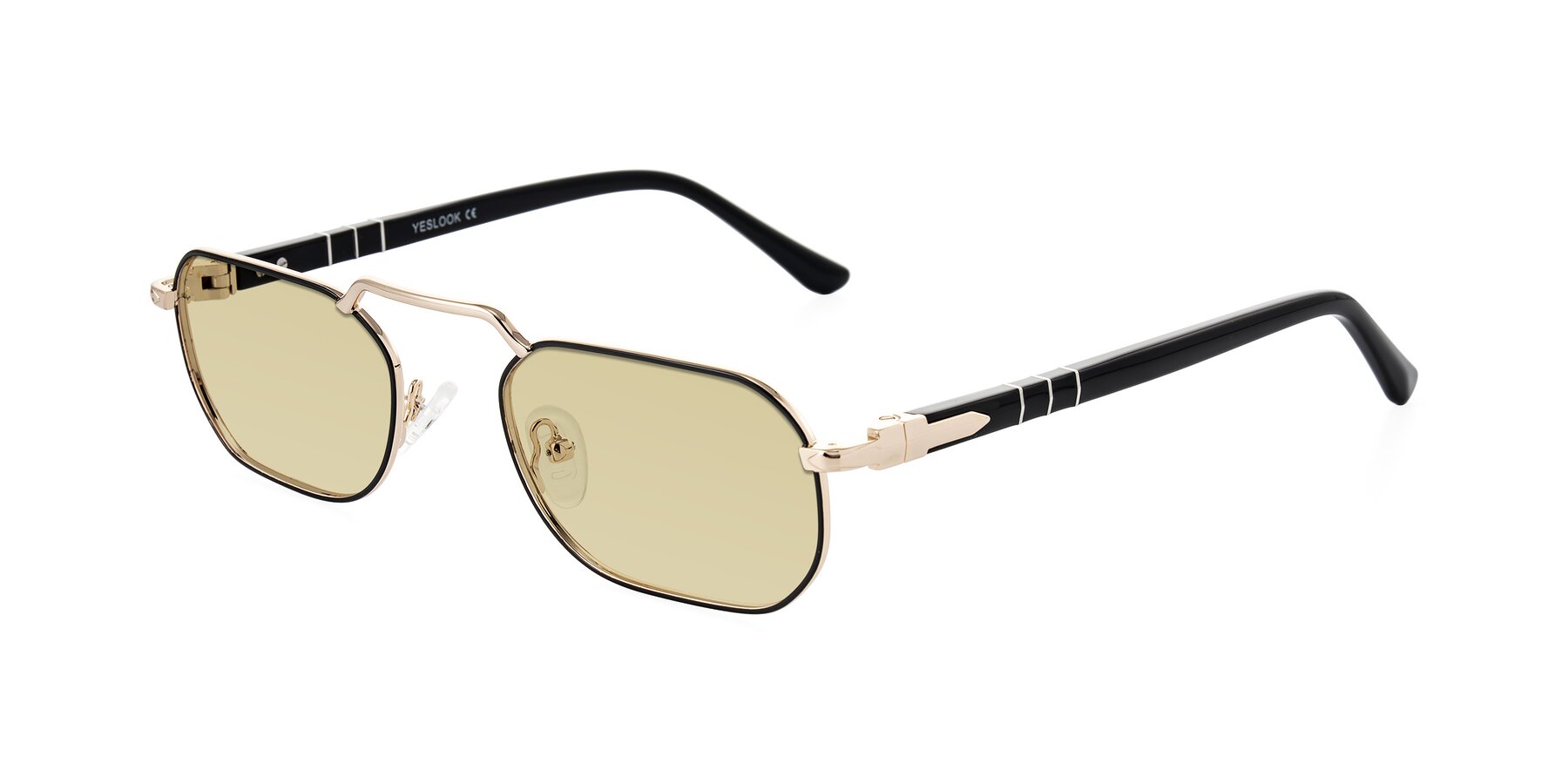 Angle of Shekh in Black/Gold with Light Champagne Tinted Lenses