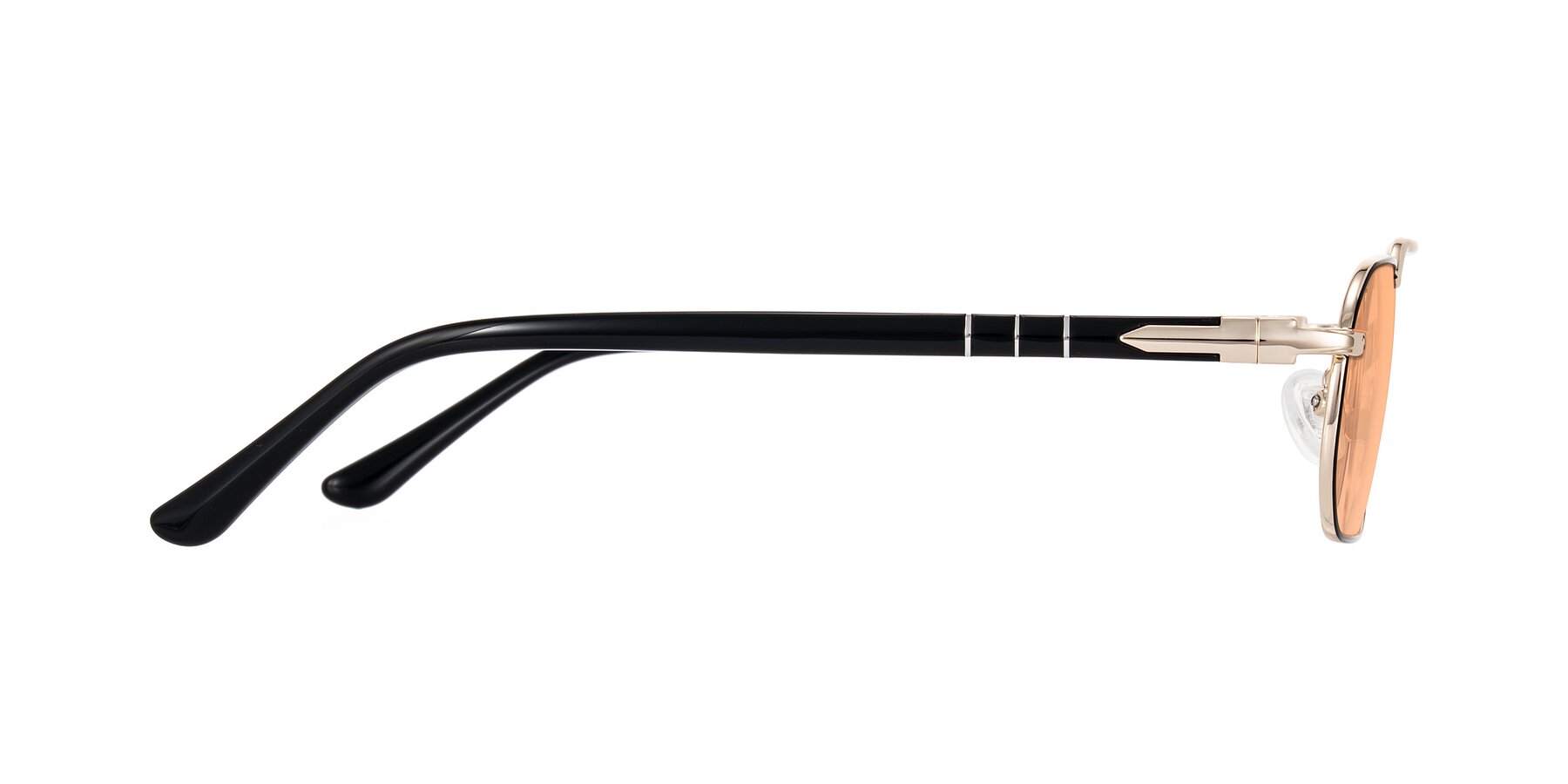 Side of Shekh in Black/Gold with Light Orange Tinted Lenses