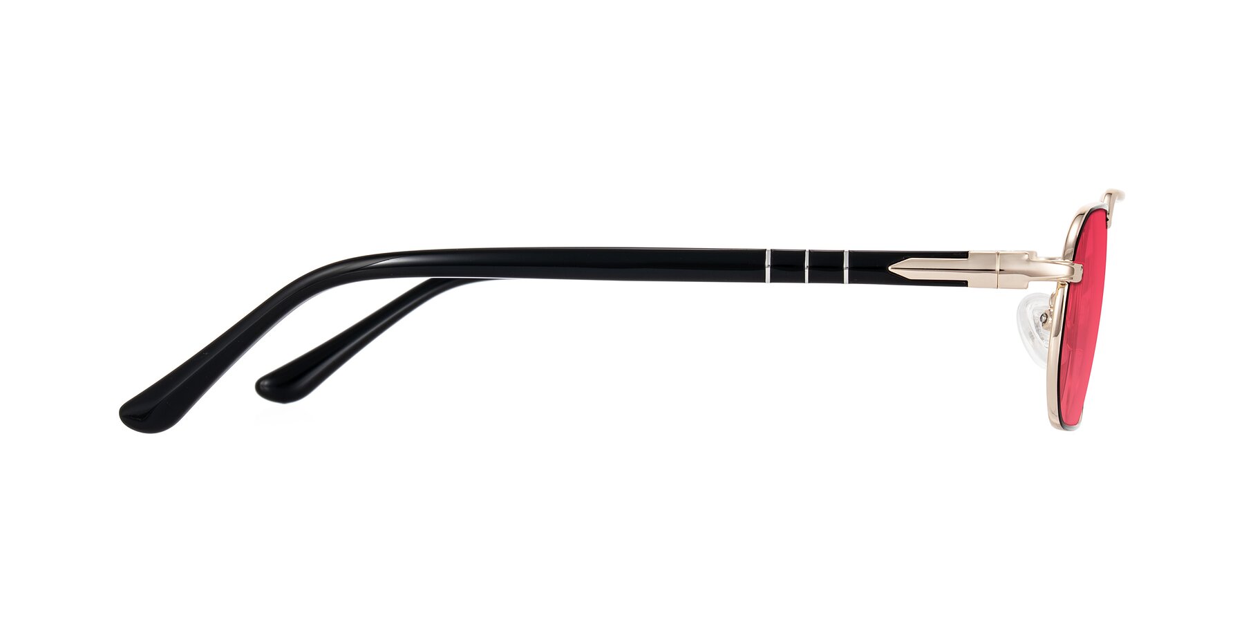 Side of Shekh in Black/Gold with Red Tinted Lenses