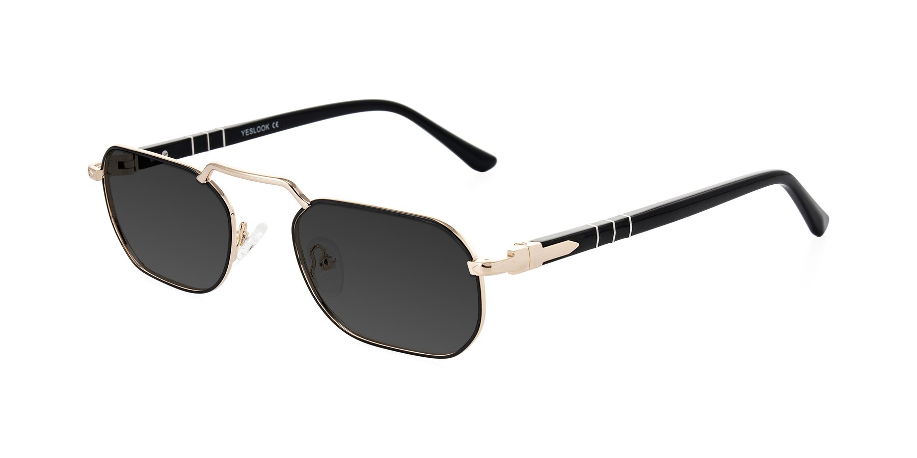 Angle of Shekh in Black/Gold with Gray Tinted Lenses
