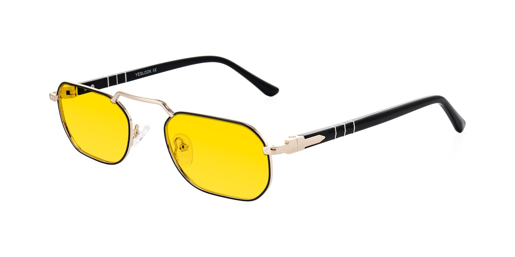 Angle of Shekh in Black/Gold with Yellow Tinted Lenses