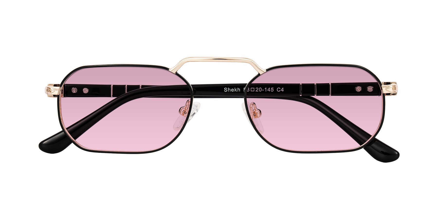 Folded Front of Shekh in Black/Gold with Light Wine Tinted Lenses