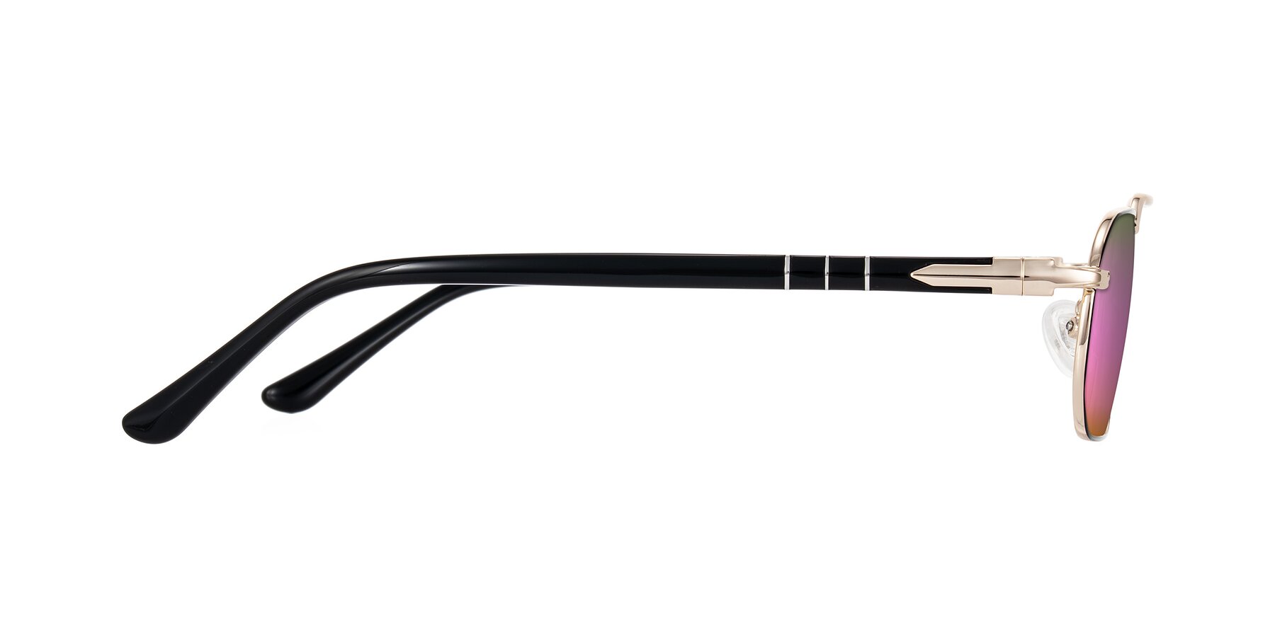 Side of Shekh in Black/Gold with Pink Mirrored Lenses