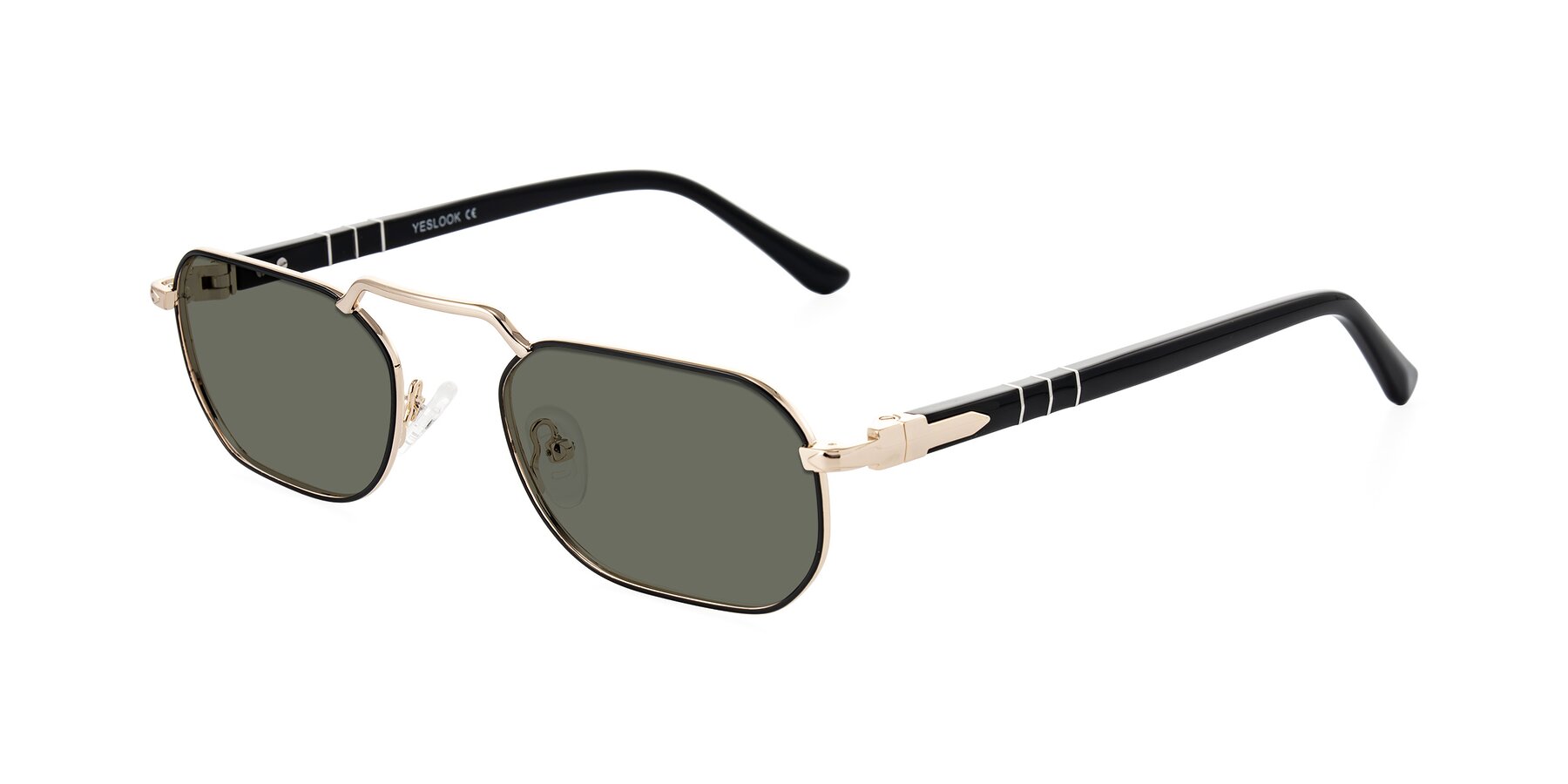 Angle of Shekh in Black/Gold with Gray Polarized Lenses