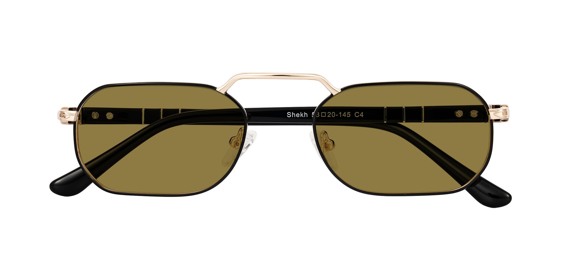 Folded Front of Shekh in Black/Gold with Brown Polarized Lenses