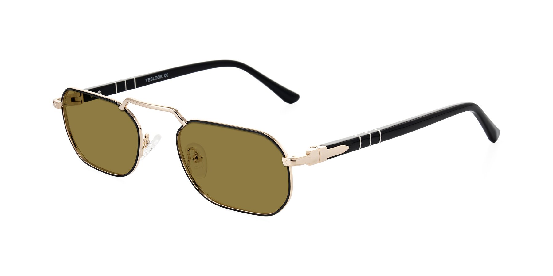 Angle of Shekh in Black/Gold with Brown Polarized Lenses