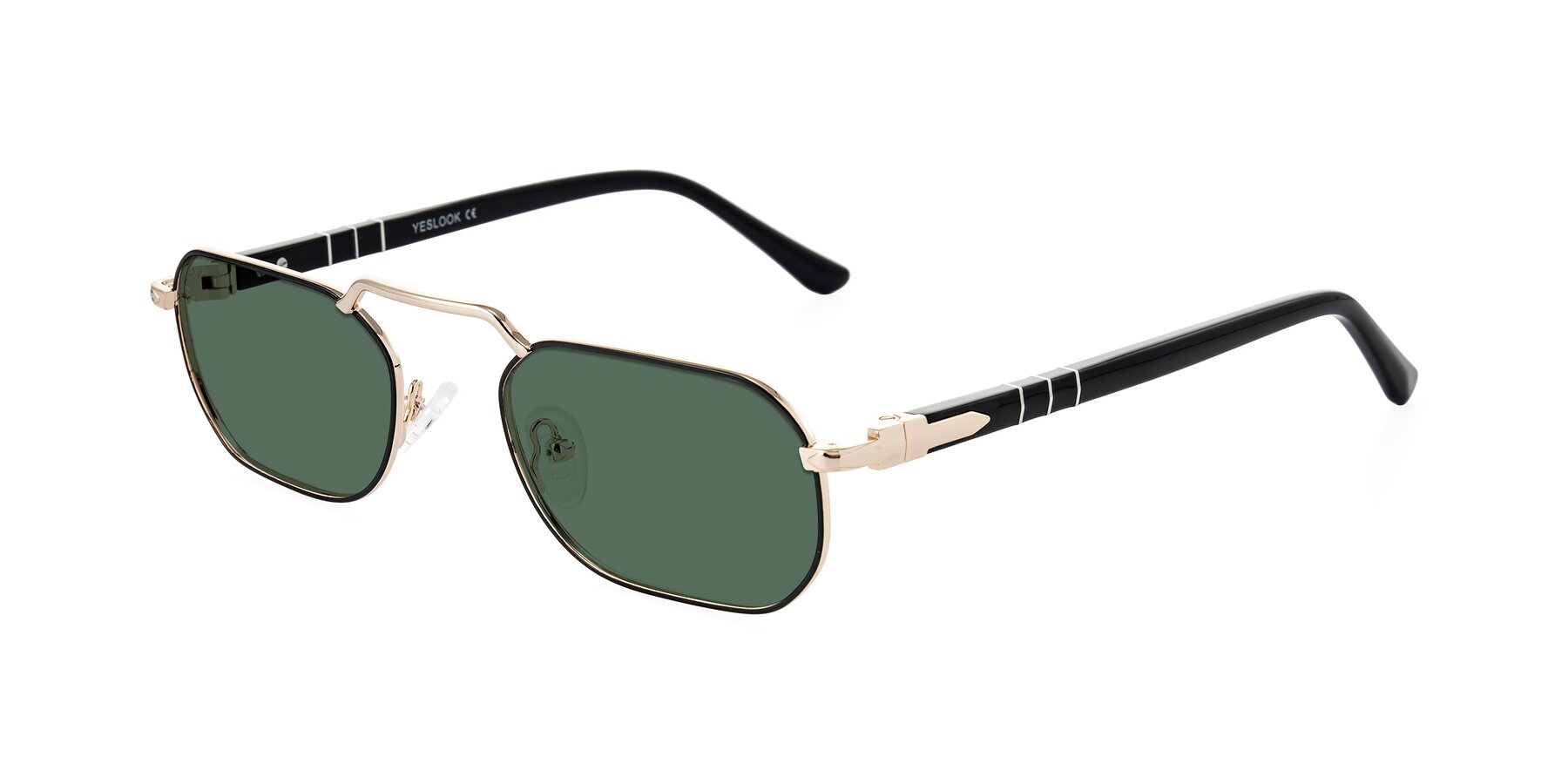 Angle of Shekh in Black/Gold with Green Polarized Lenses