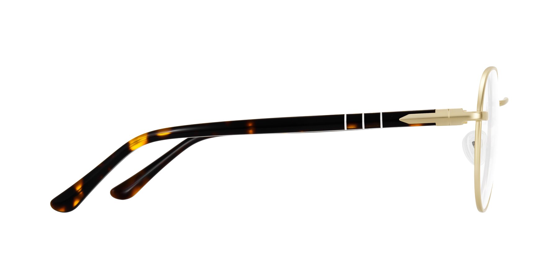 Side of Qeenah in Gold with Clear Blue Light Blocking Lenses