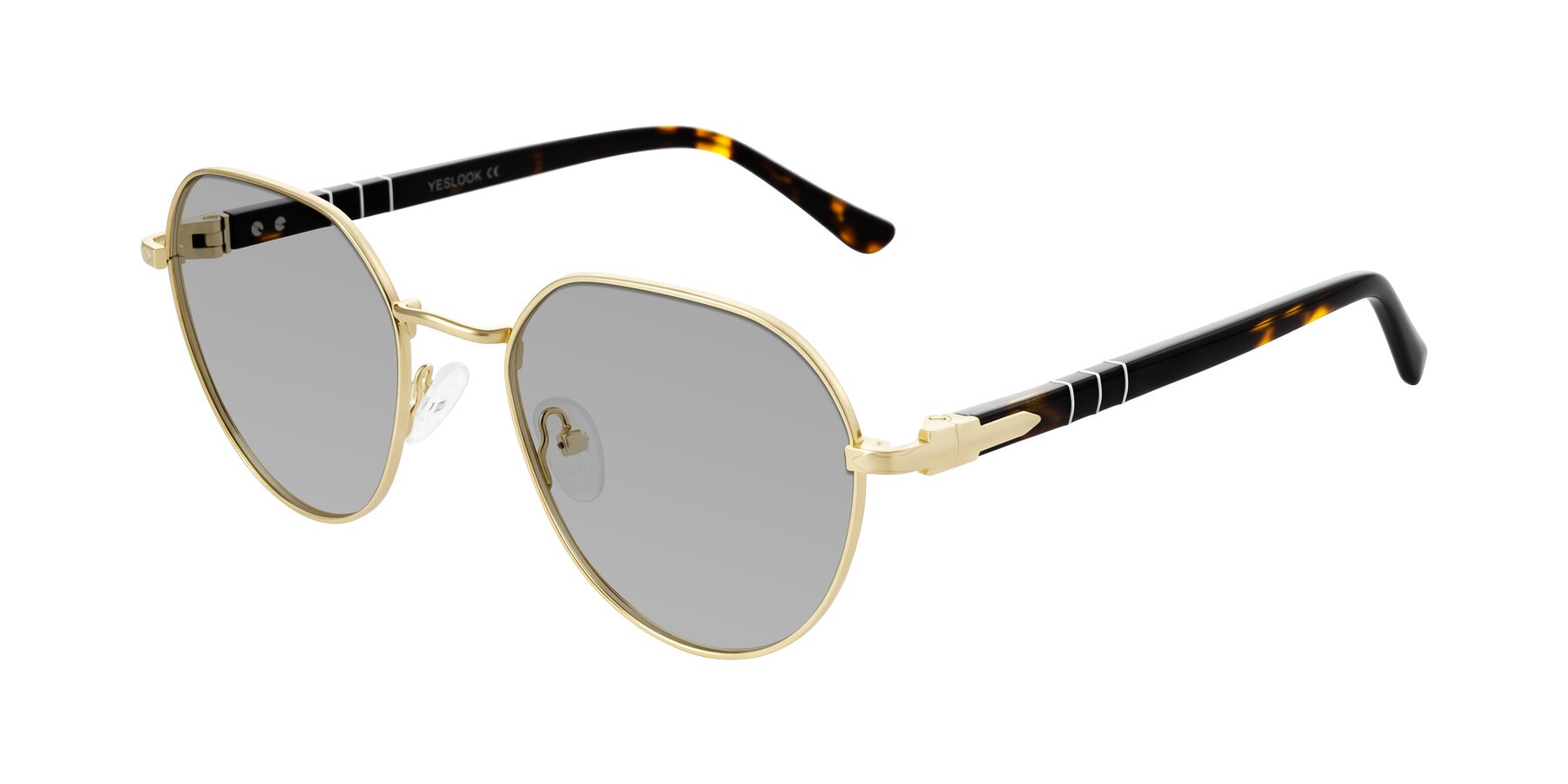Angle of Qeenah in Gold with Light Gray Tinted Lenses
