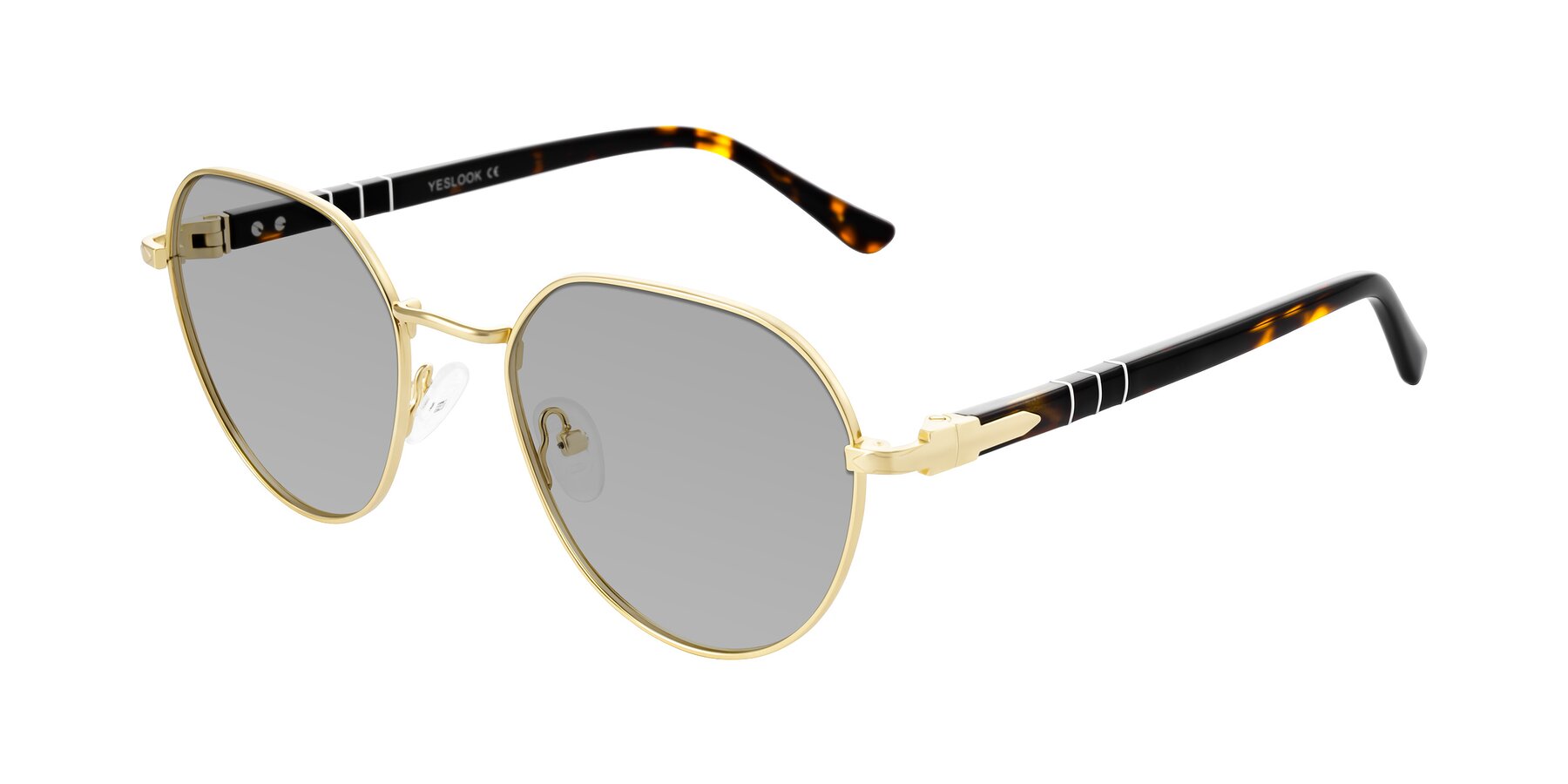 Angle of Qeenah in Gold with Light Gray Tinted Lenses