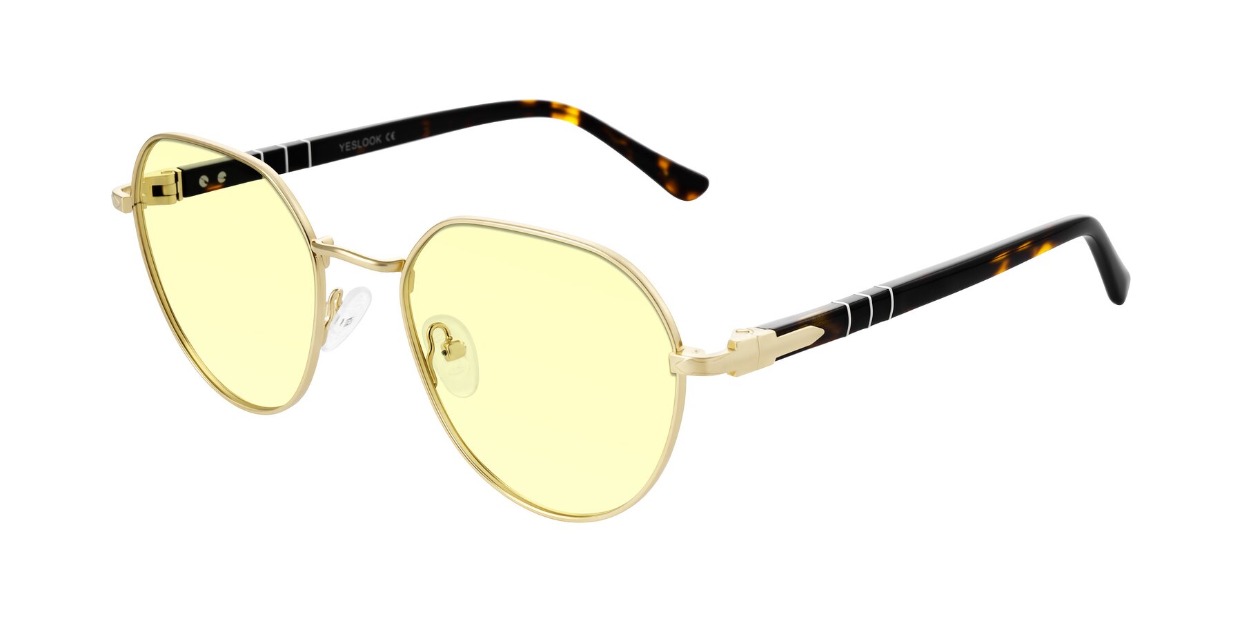 Angle of Qeenah in Gold with Light Yellow Tinted Lenses