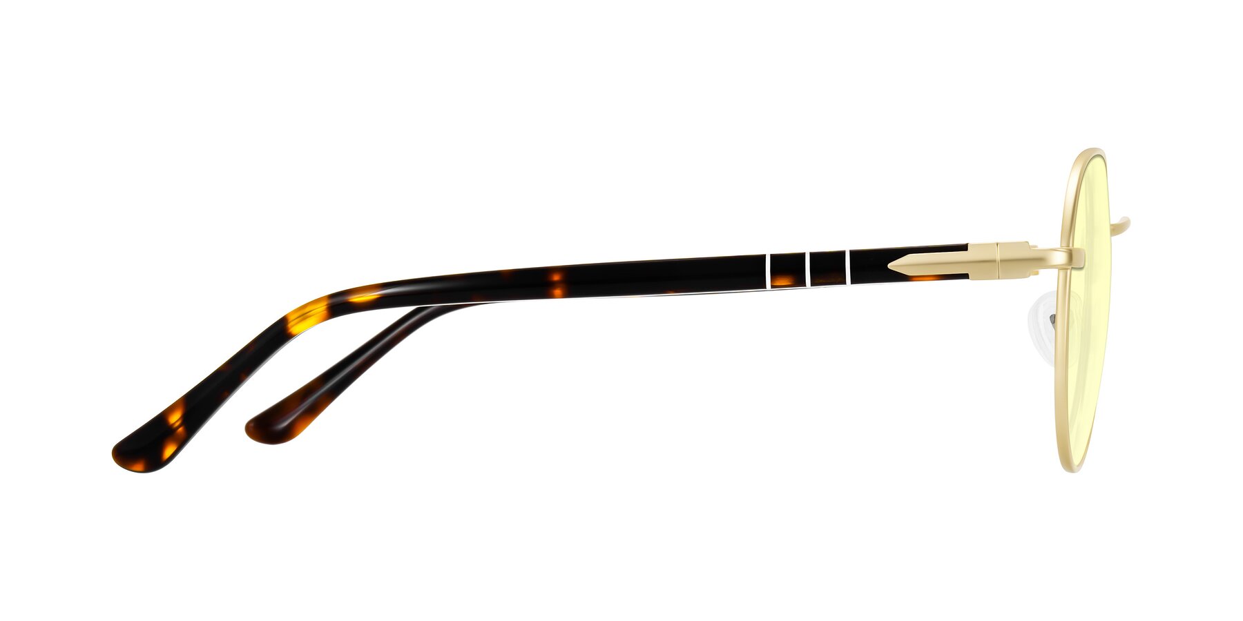 Side of Qeenah in Gold with Light Yellow Tinted Lenses