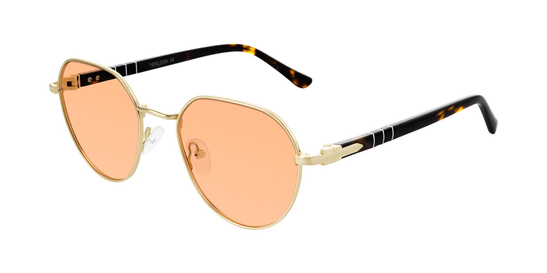 Angle of Qeenah in Gold with Light Orange Tinted Lenses