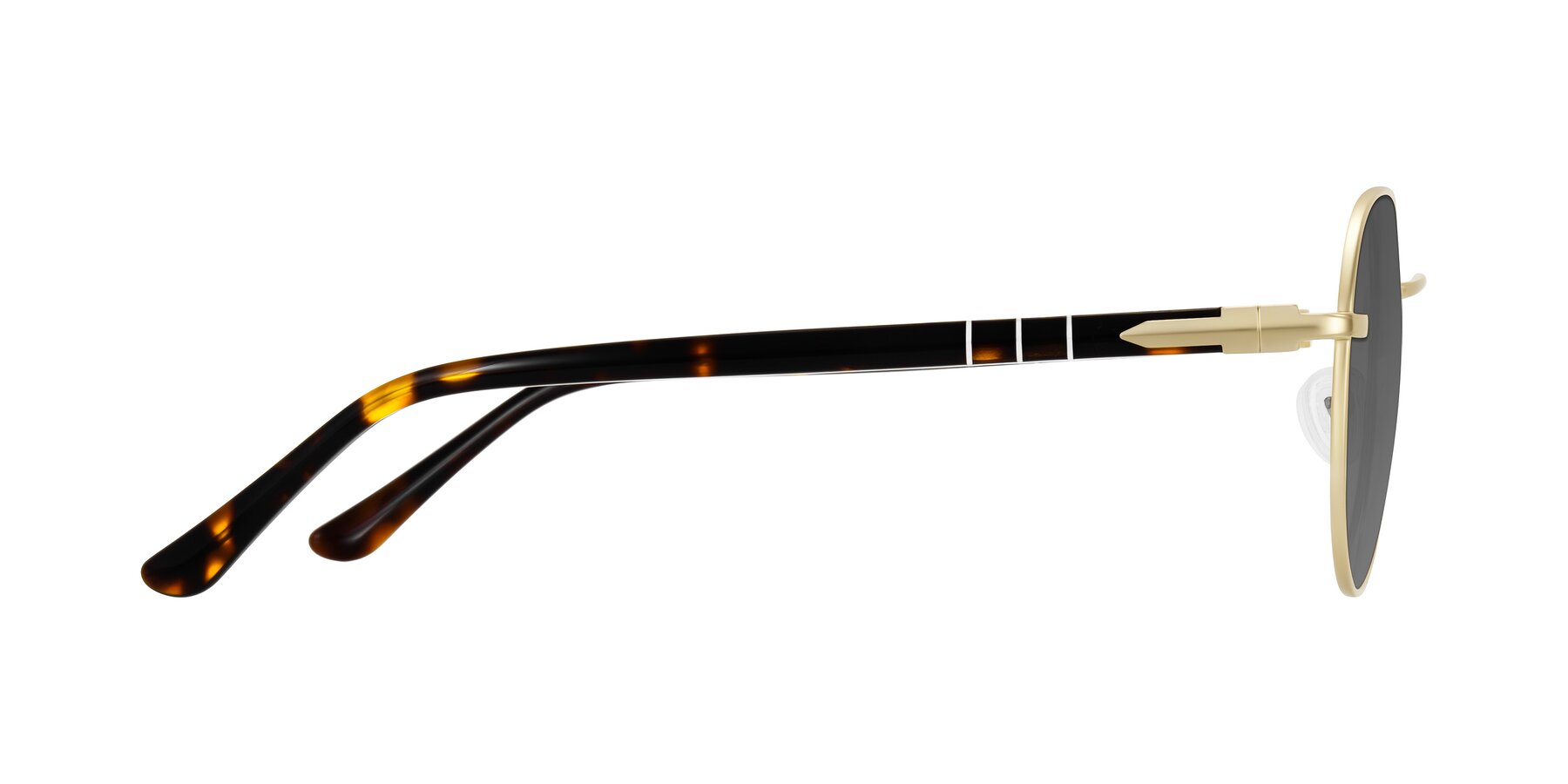 Side of Qeenah in Gold with Medium Gray Tinted Lenses