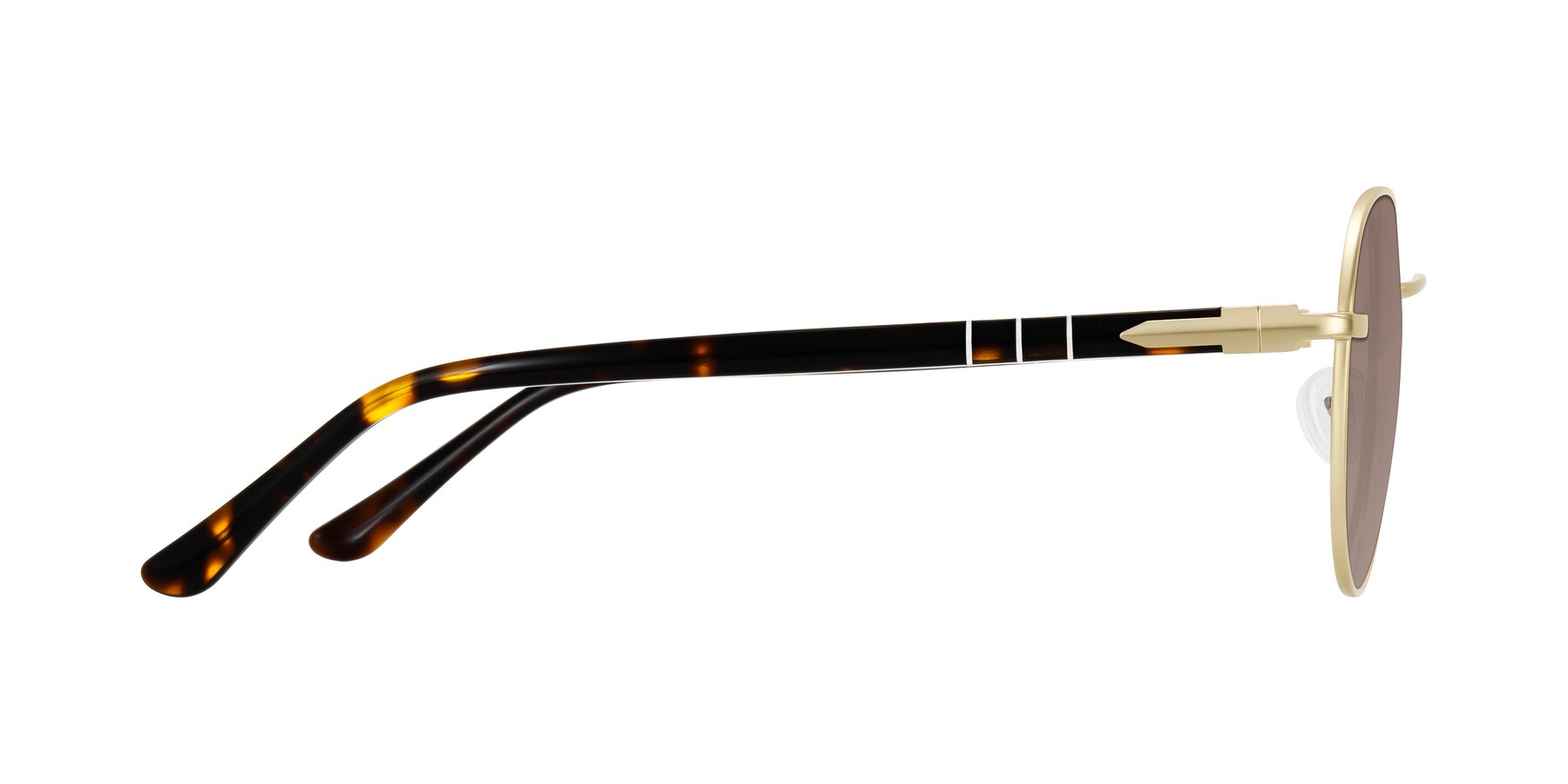 Side of Qeenah in Gold with Medium Brown Tinted Lenses