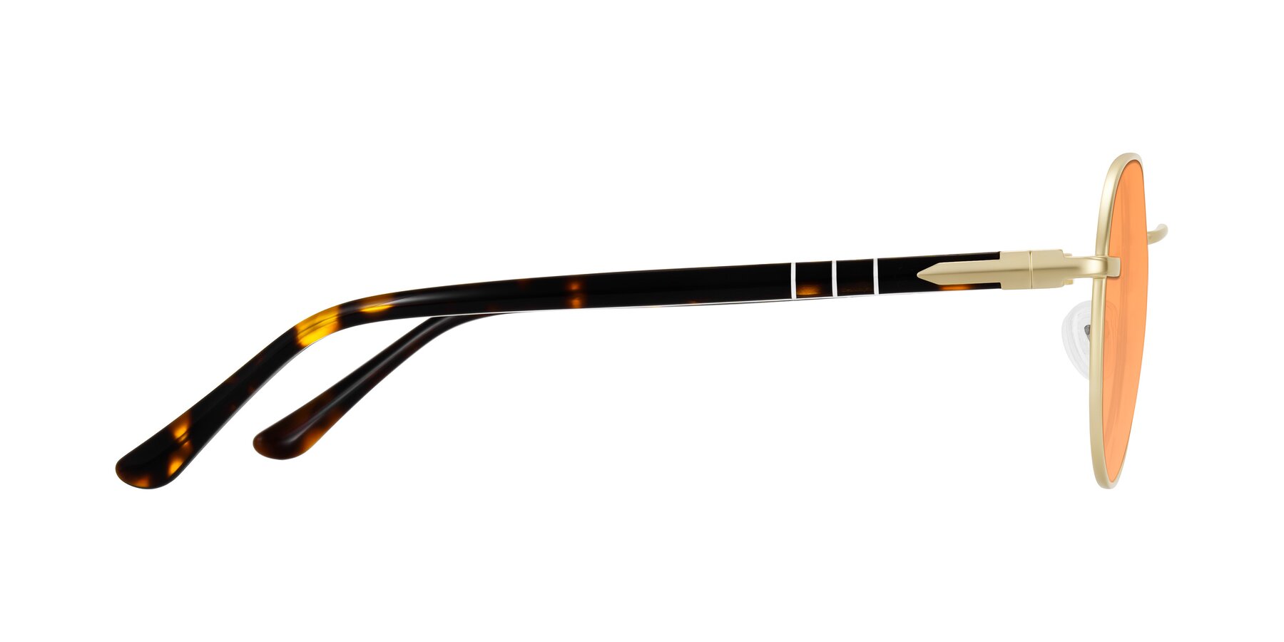Side of Qeenah in Gold with Medium Orange Tinted Lenses