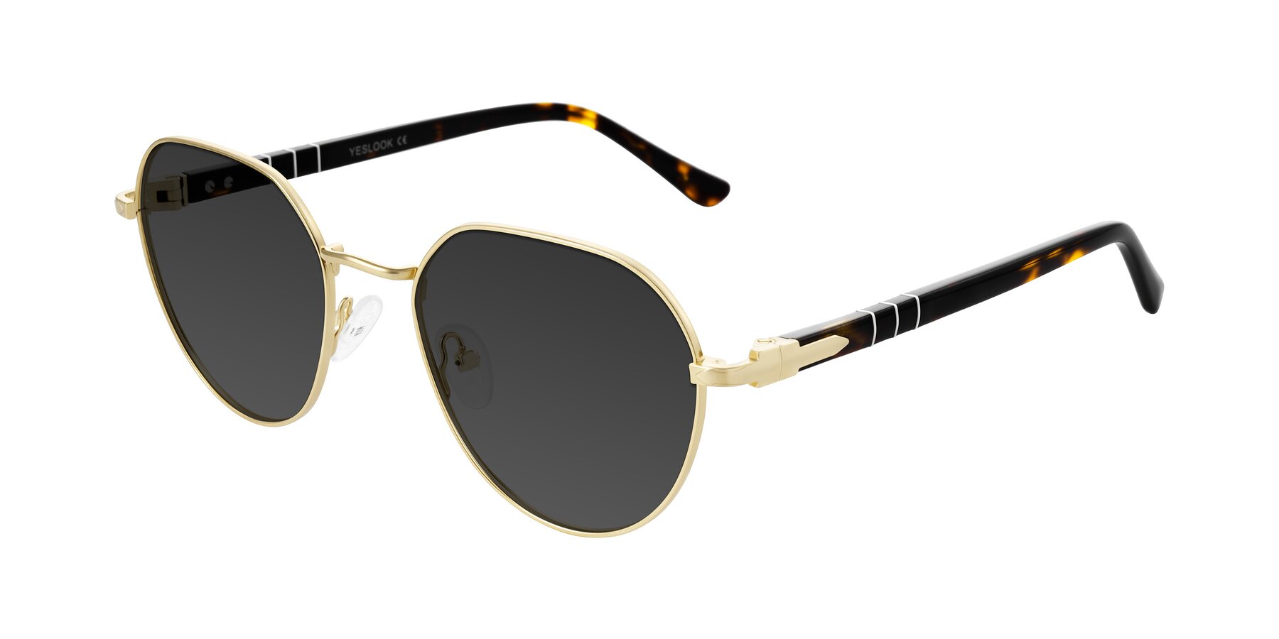 Angle of Qeenah in Gold with Gray Tinted Lenses