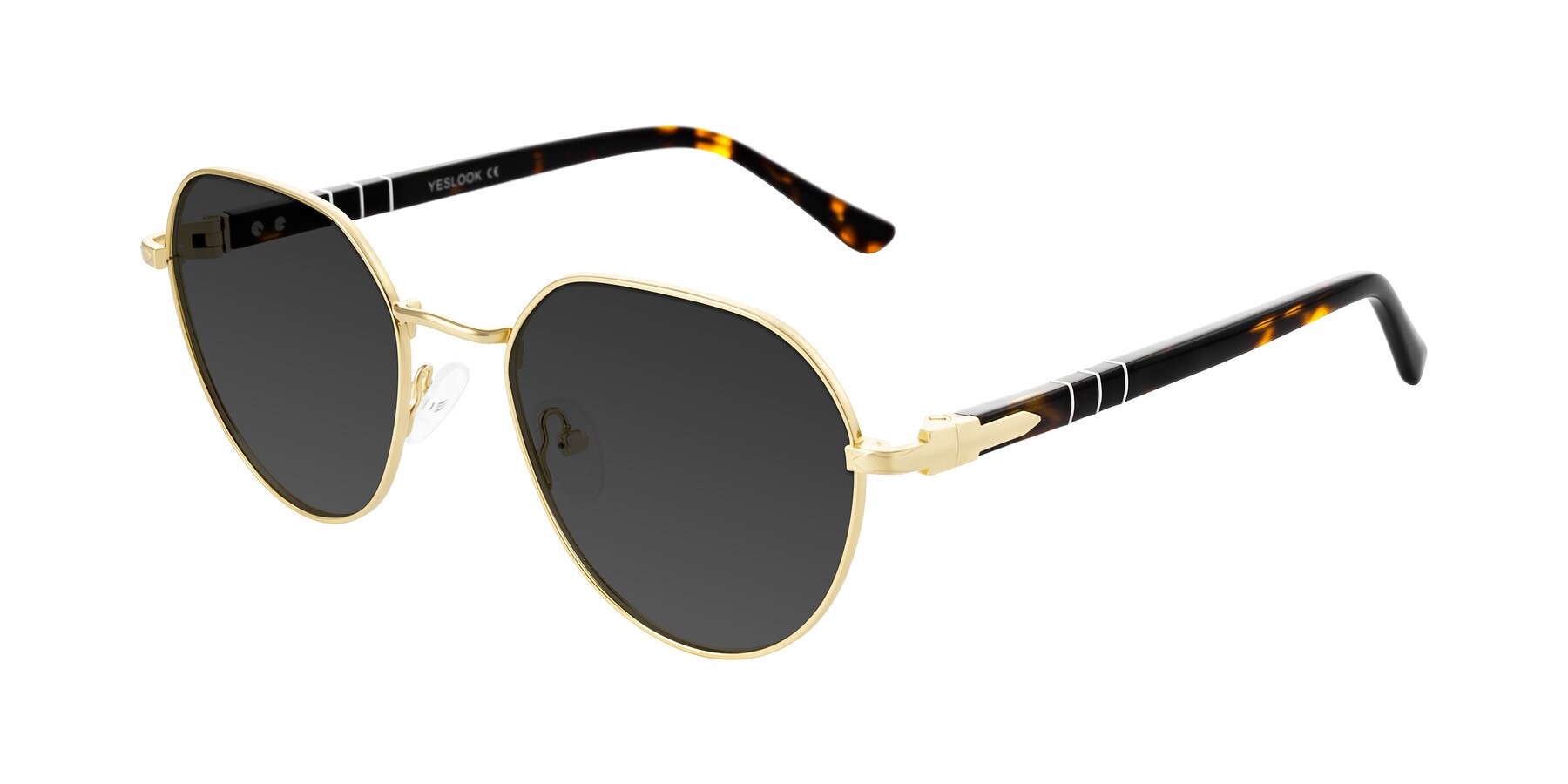 Angle of Qeenah in Gold with Gray Tinted Lenses