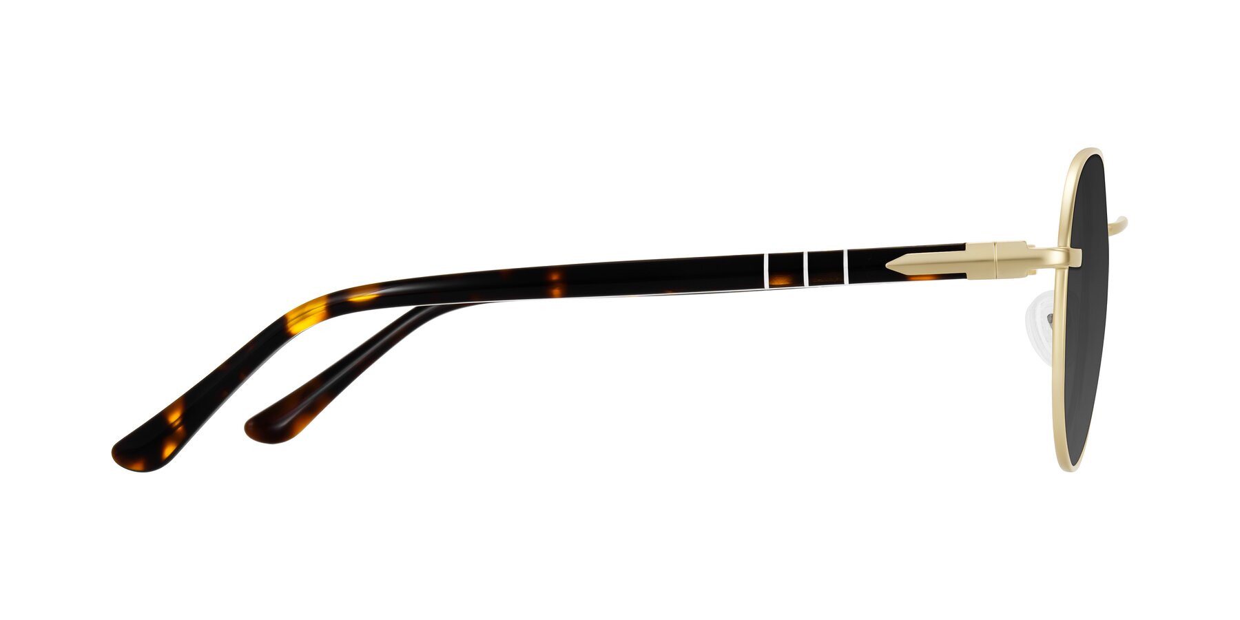 Side of Qeenah in Gold with Gray Tinted Lenses