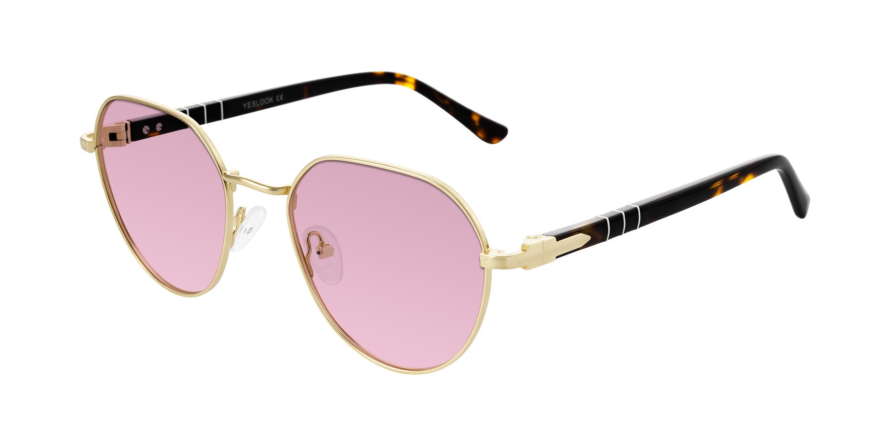 Angle of Qeenah in Gold with Light Wine Tinted Lenses