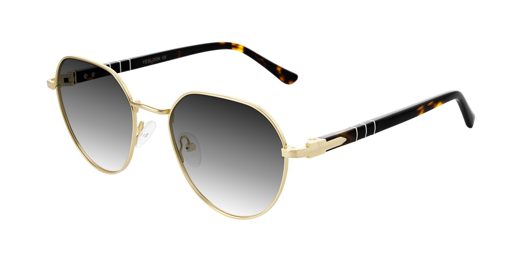 Angle of Qeenah in Gold with Gray Gradient Lenses